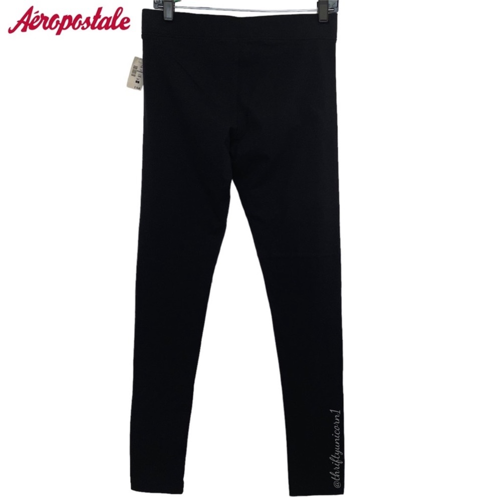🫶 NWT Aeropostale Mid-Rise Perfect Black Leggings Large - Picture 3 of 4